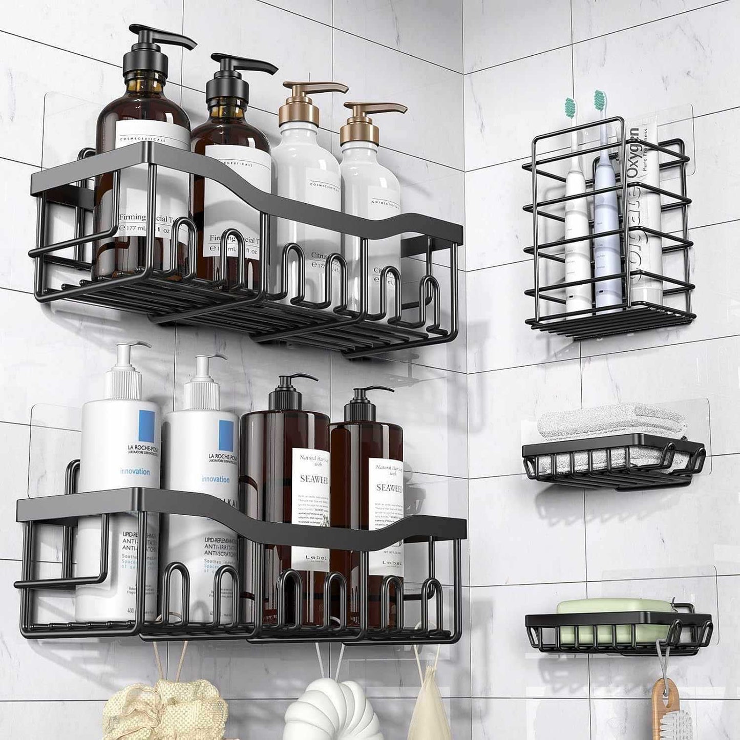 Bathroom Storage Rack Set Large Capacity